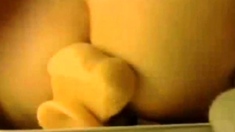Latina mom with curvy ass bouncing on dildo