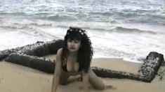 Waimea is crazy about showing off her amazing body on the beach