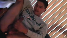 Hot Latino Loves To Watch Porn And Stroke His Big Cock To Orgasm