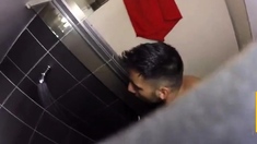 Str8 spy guy in hostel shower jerk part 1