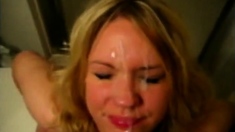 Gorgeous Blonde Amateur Cherry Mini Facial Cumpilation